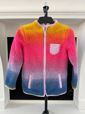 Cat & Jack Rainbow Sherpa Jacket in Yellow, Pink, Blue